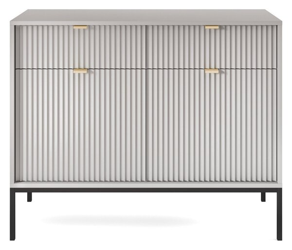 Sivá komoda, rozmery: 104 cm x 83 cm x 39 cm