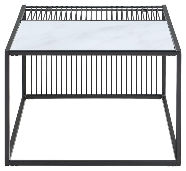 KONFERENČNÝ STOLÍK, čierna, biela, kov, sklo, 90/60/40 cm Livetastic - Stolíky do obývačky, Online Only
