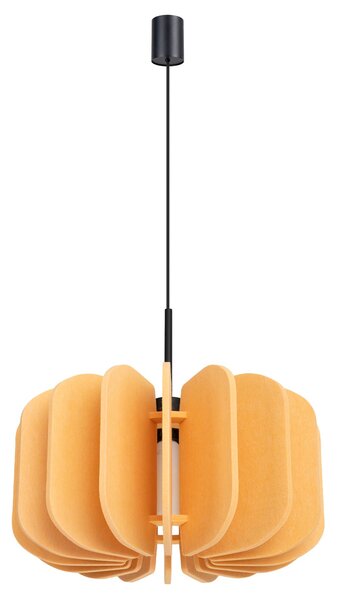 Závesné svietidlo Mula, 1x žlté plstené tienidlo, (fi 45cm)