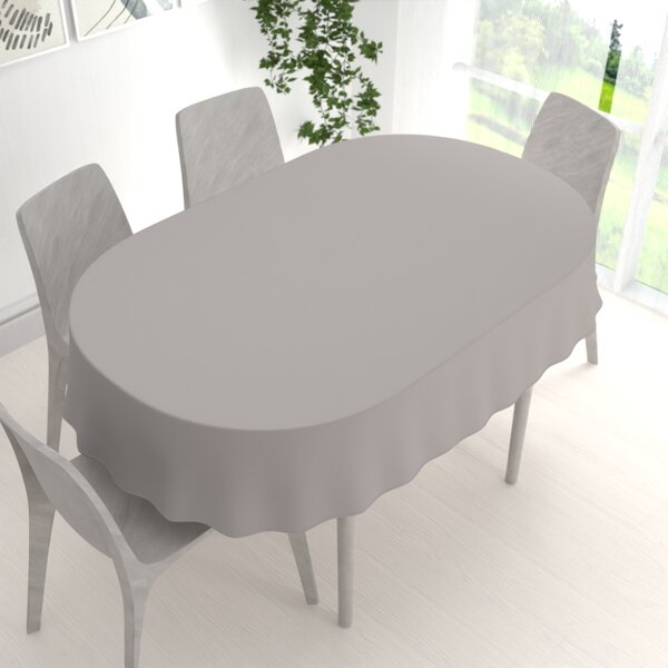 Biante Dekoračný oválny obrus Rongo RG-101 Svetlo sivý 80x120 cm