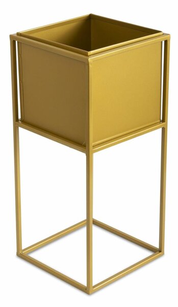 KOVOVÝ KVETINÁČ SO STOJANOM PLAIN 50X24 CM ZLATÁ
