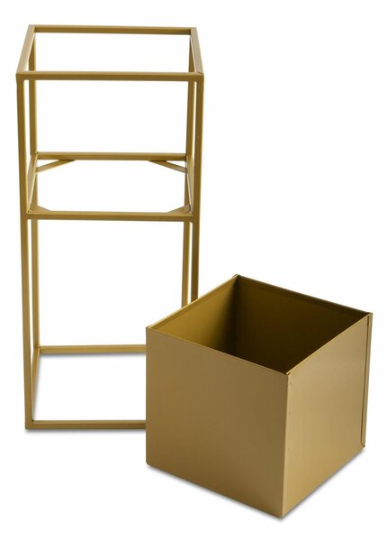 KOVOVÝ KVETINÁČ SO STOJANOM PLAIN 50X24 CM ZLATÁ