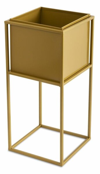 KOVOVÝ KVETINÁČ SO STOJANOM PLAIN 50X24 CM ZLATÁ