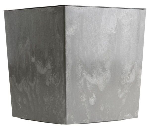 PLASTOVÝ KVETINÁČ FLORE 41X39,5X39,5 CM IMITÁCIA BETÓNU SIVÁ