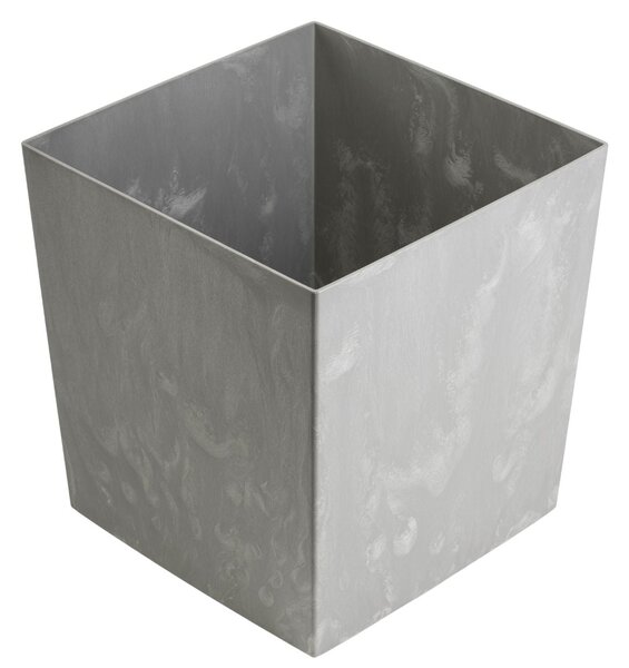 PLASTOVÝ KVETINÁČ FLORE 41X39,5X39,5 CM IMITÁCIA BETÓNU SIVÁ