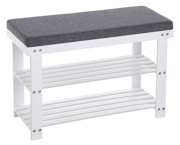 REGÁL NA TOPÁNKY, biela, farba jaseňa, 71/49/29 cm - Online Only drobný nábytok, Online Only