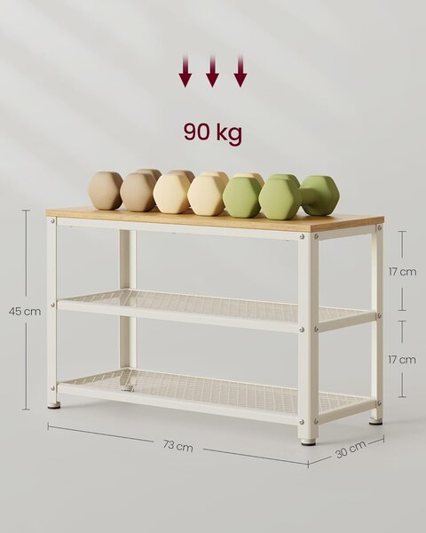 SONGMICS Botník VASAGLE Leggy biely/béžový
