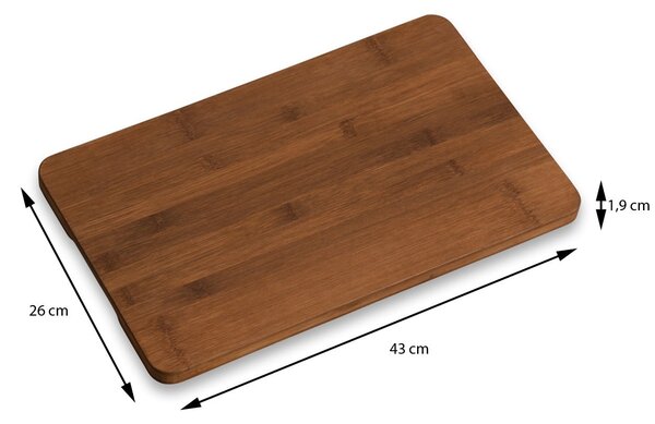 Doska na krájanie Dark Bam, bambus, 43x26 cm