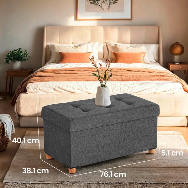 ÚLOŽNÝ BOX NA SEDENIE, textil, kompozitné drevo, 76/40/38 cm - Kreslá, Online Only