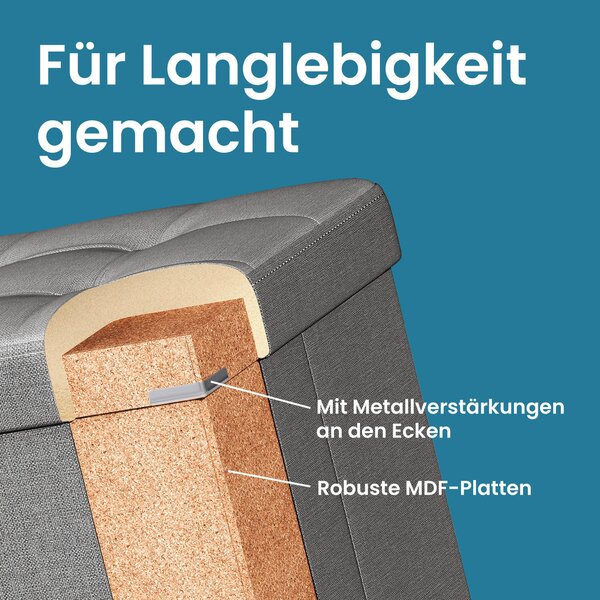 ÚLOŽNÝ BOX NA SEDENIE, textil, kompozitné drevo, 110/38/38 cm - Kreslá, Online Only