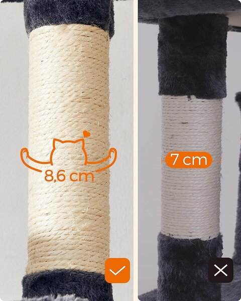 SONGMICS Mačacie škrabadlo Lumia 164 cm tmavosivé
