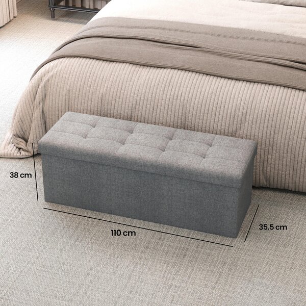 ÚLOŽNÝ BOX NA SEDENIE, textil, kompozitné drevo, 110/38/38 cm - Kreslá, Online Only