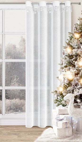 VIANOČNÁ ZÁCLONA NA KRÚŽKOCH XMAS 140X250 CM HVIEZDY