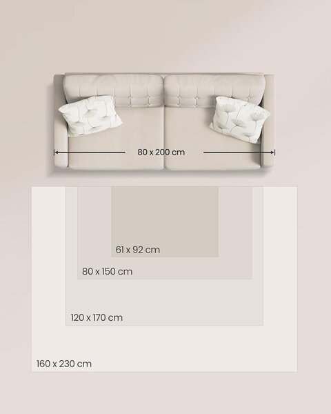 SONGMICS Obdĺžnikový koberec ORIENT 120x170 cm cappuccino béžový