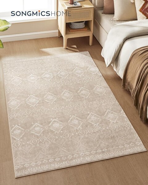 SONGMICS Obdĺžnikový koberec ORIENT 120x170 cm cappuccino béžový