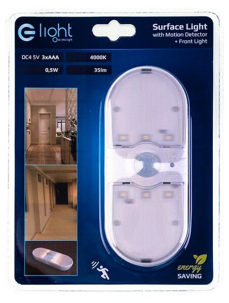 Nástenné LED svietidlo, 1x LED 0,5w 4000k, w, pohybový senzor