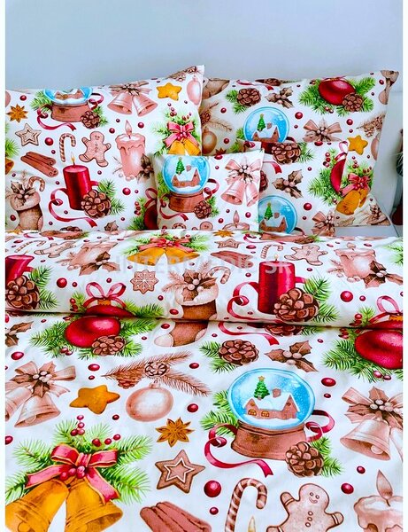 Zdravsi-spanok Vianočná posteľná obliečka Svieca 140x200/70x90 cm