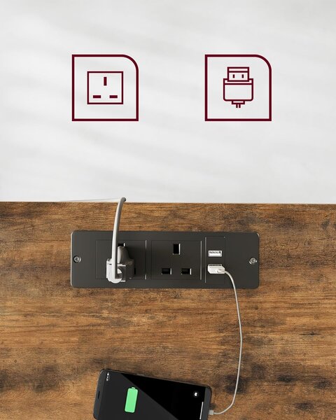 SONGMICS Výškovo nastaviteľný elektrický pracovný stôl Vasagle Pomeras hnedý/čierny