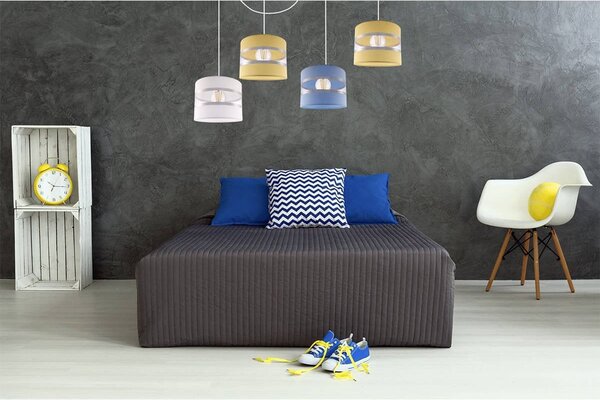 Závesné svietidlo Elegance Spider, 4x textilné tienidlo (mix 8 farieb), w