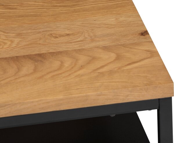 KONFERENČNÝ STOLÍK, prírodná farba, čierna, drevo, kov, 70/70/45,5 cm MID.YOU - Stolíky do obývačky, Online Only