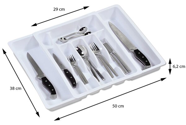 Plastový kuchynský organizér Loft White, 50x38 cm