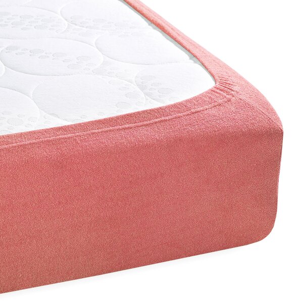 Froté napínacie prestieradlo na extra vysoký matrac FR-001 Koralové 80 x 200 - výška 40 cm