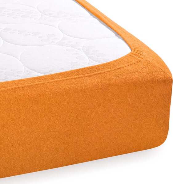 Froté napínacie prestieradlo na extra vysoký matrac FR-006 Oranžové 90 x 200 - výška 40 cm
