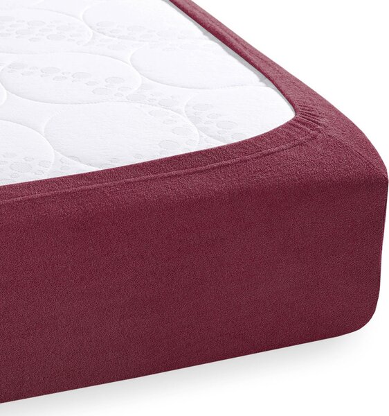 Froté napínacie prestieradlo na extra vysoký matrac FR-011 Bordó 80 x 200 - výška 40 cm