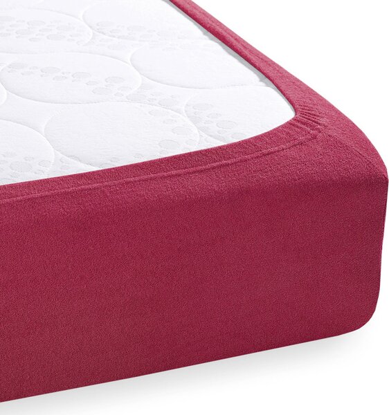 Froté napínacie prestieradlo na vysoký matrac FR-010 Vínové 90 x 220 - výška 30 cm