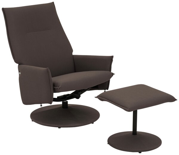 RELAXAČNÉ KRESLO S PODNOŽKOU, textil, sivohnedá P & B - Online Only obývacie izby, Online Only