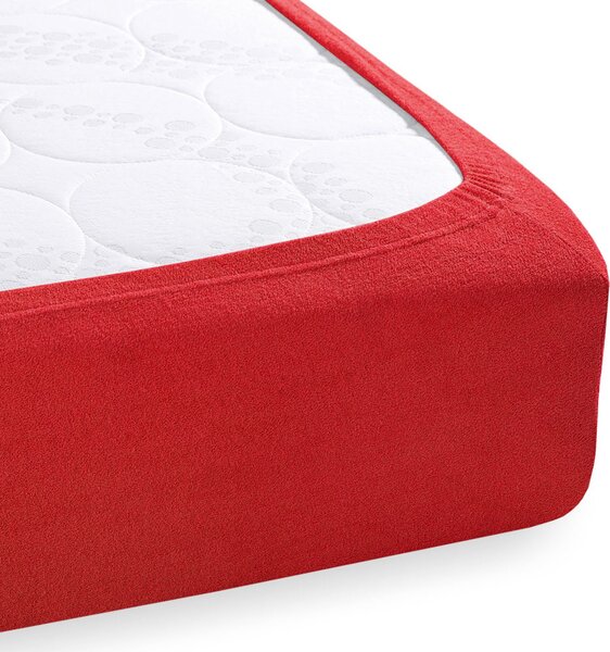 Froté napínacie prestieradlo na vysoký matrac FR-007 Sýto červené 80 x 200 - výška 30 cm