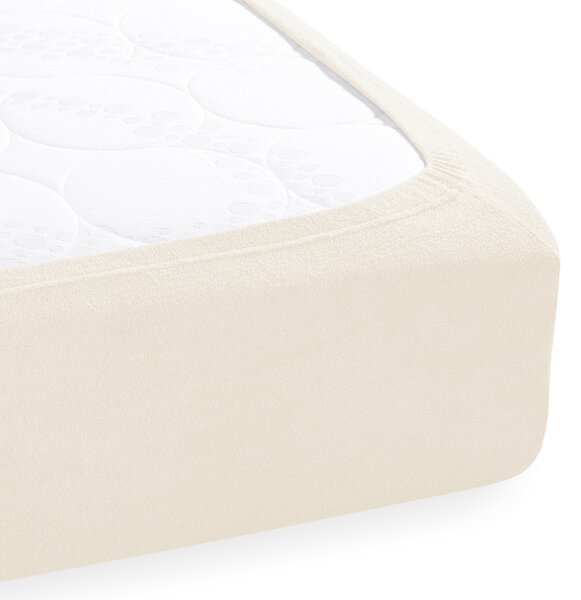 Froté napínacie prestieradlo na extra vysoký matrac FR-002 Smotanové 80 x 200 - výška 40 cm