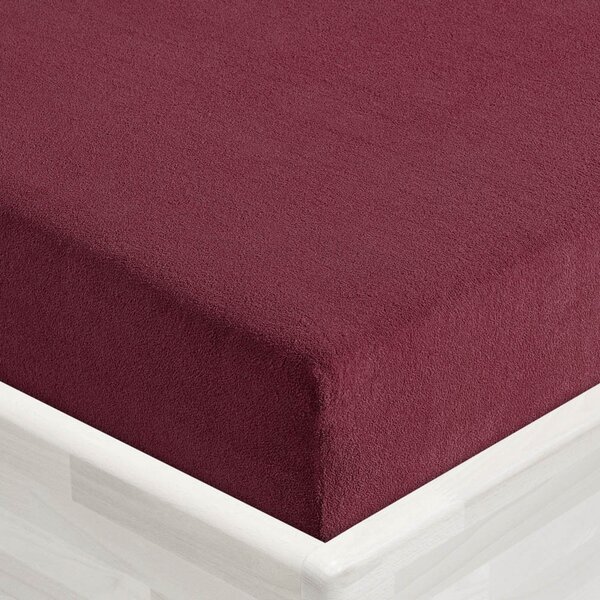 Froté napínacie prestieradlo FR-011 Bordó 90 x 200 - výška 20 cm