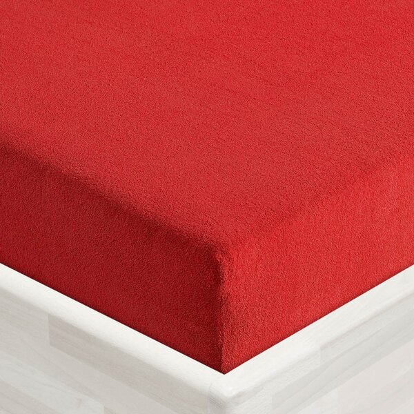 Froté napínacie prestieradlo FR-007 Sýto červené 90 x 200 - výška 20 cm