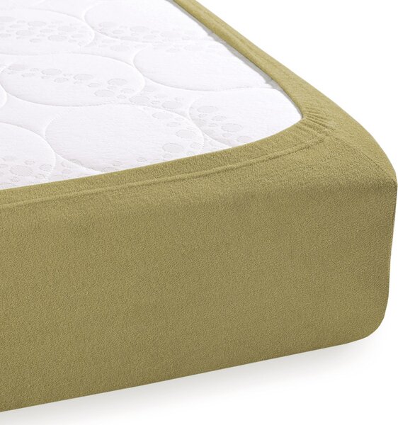 Froté napínacie prestieradlo FR-020 Olivové 90 x 200 - výška 20 cm