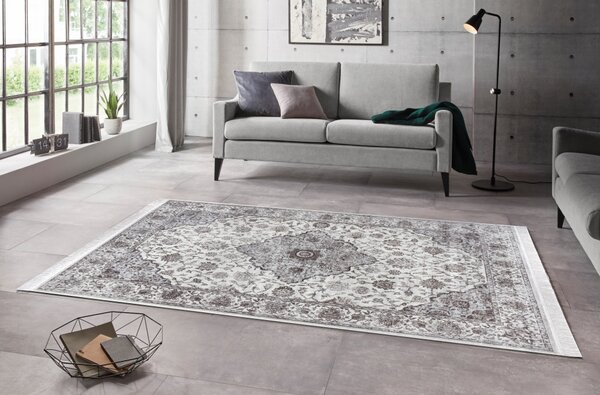 ELLE Decoration , DOPREDAJ: 95x140 cm Kusový koberec Ghazni 105040 Grey Cream, 140x95, šedá, chodba / predsieň