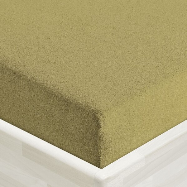 Froté napínacie prestieradlo FR-020 Olivové 90 x 200 - výška 20 cm