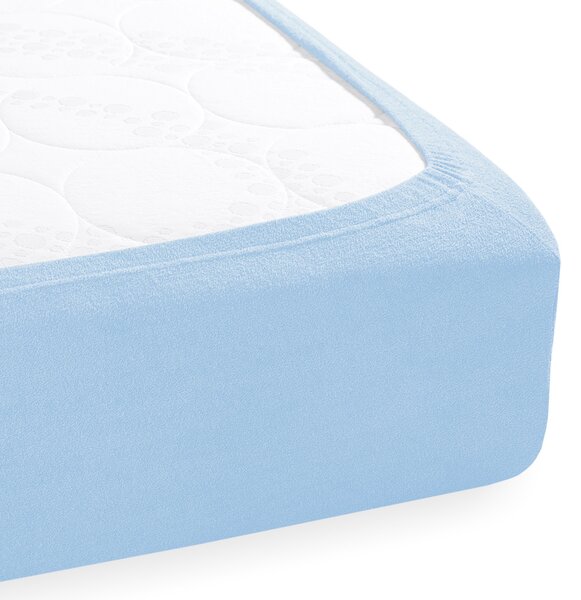 Froté napínacie prestieradlo na extra vysoký matrac FR-014 Nebesky modré 80 x 200 - výška 40 cm