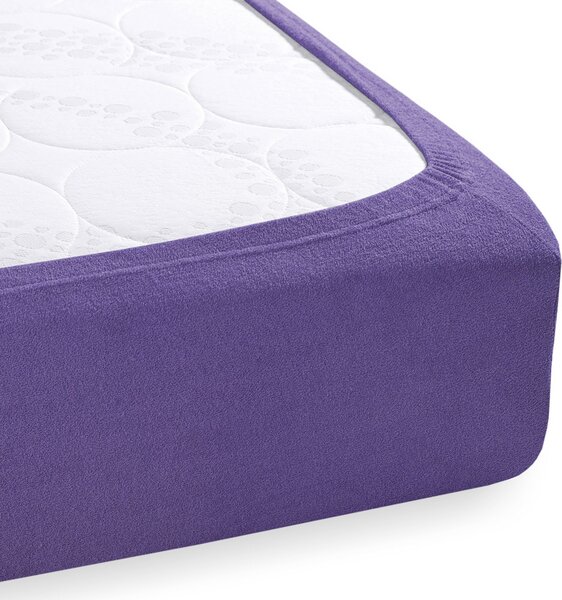 Froté napínacie prestieradlo na vysoký matrac FR-013 Fialové 80 x 200 - výška 30 cm
