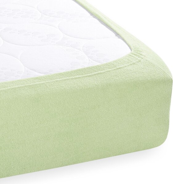 Froté napínacie prestieradlo na vysoký matrac FR-018 Pastelovo zelené 80 x 200 - výška 30 cm
