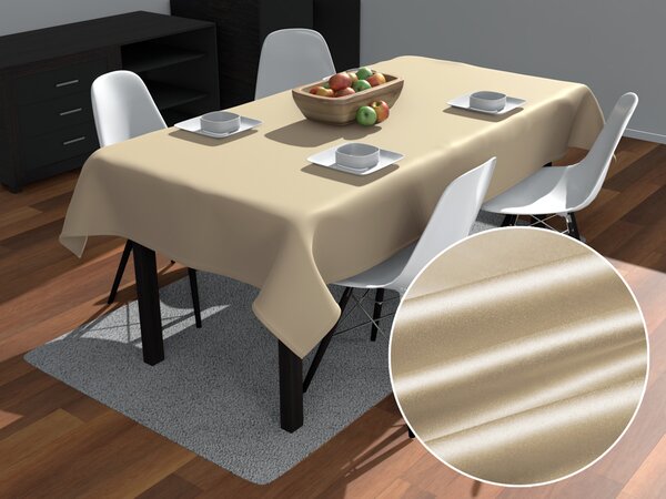 Biante Saténový obdĺžnikový obrus polyesterový Satén LUX-054 Latte 50x100 cm