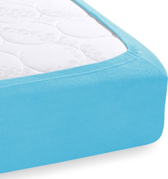 Froté napínacie prestieradlo FR-017 Azúrovo modré 90 x 200 - výška 20 cm