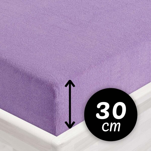 Froté napínacie prestieradlo na vysoký matrac FR-012 Levanduľové 80 x 200 - výška 30 cm