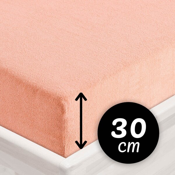 Froté napínacie prestieradlo na vysoký matrac FR-005 Svetlo broskyňová 80 x 200 - výška 30 cm