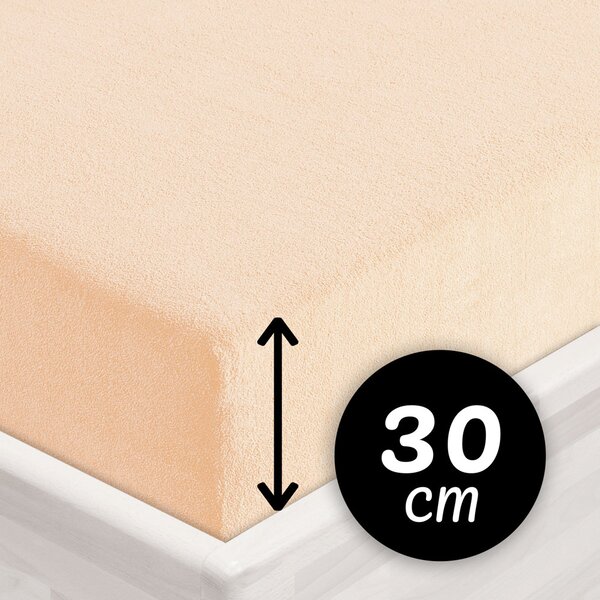 Froté napínacie prestieradlo na vysoký matrac FR-021 Púdrové 80 x 200 - výška 30 cm