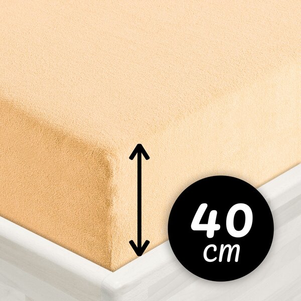 Froté napínacie prestieradlo na extra vysoký matrac FR-004 Marhuľové 80 x 200 - výška 40 cm