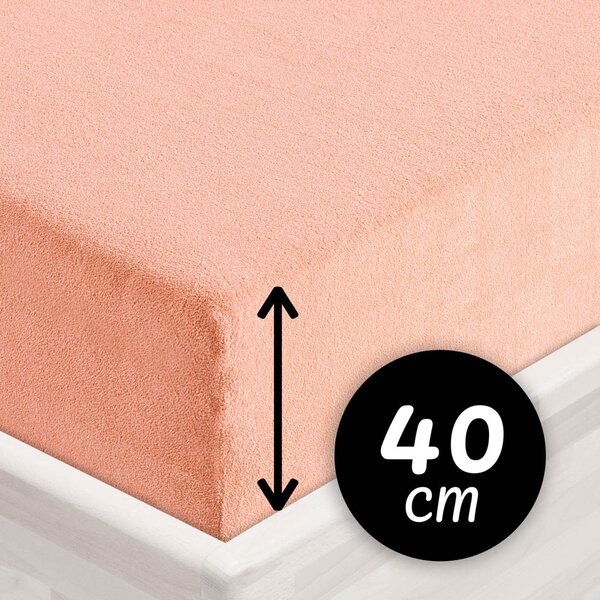 Froté napínacie prestieradlo na extra vysoký matrac FR-005 Svetlo broskyňové 80 x 200 - výška 40 cm