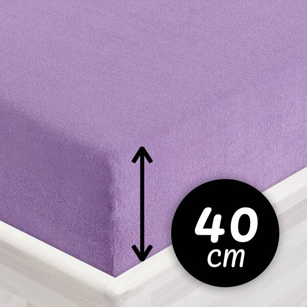 Froté napínacie prestieradlo na extra vysoký matrac FR-012 Levanduľové 80 x 200 - výška 40 cm