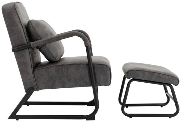 RELAXAČNÉ KRESLO S PODNOŽKOU, textil, sivá Livetastic - Online Only obývacie izby, Online Only