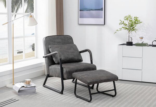 RELAXAČNÉ KRESLO S PODNOŽKOU, textil, sivá Livetastic - Online Only obývacie izby, Online Only